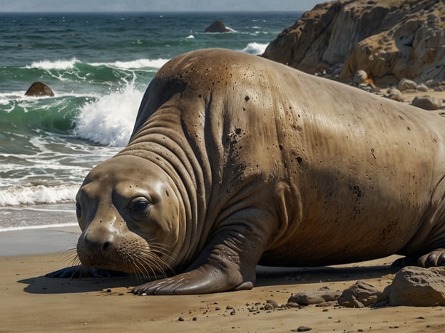 Auf dem Bild ist eine große Robbe zu sehen, die am Strand des Piedras Blancas Nationalparks liegt. Diese Region ist bekannt für ihre beeindruckenden Naturwunder, darunter die reiche Tierwelt und die malerischen Küstenlandschaften. Die Robben sind ein faszinierender Teil des Ökosystems hier, wo sie sich am Strand ausruhen und brüten. Die Kombination aus den Wellen des Ozeans, den Felsen und der Tierwelt macht diesen Ort zu einem einzigartigen Erlebnis in der Natur.