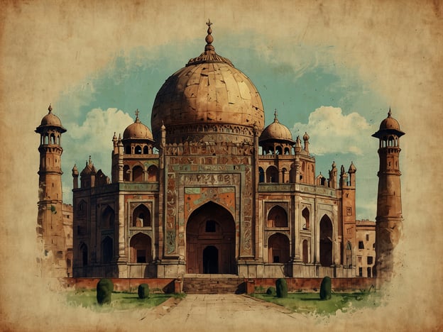 Auf dem Bild ist ein majestätisches Bauwerk zu sehen, das an den Taj Mahal erinnert, ein ikonisches Mausoleum in Agra, Indien. Der Taj Mahal wurde im 17. Jahrhundert von dem Mogul-Kaiser Shah Jahan errichtet und ist ein Symbol für die Liebe, da es zum Gedenken an seine verstorbene Frau Mumtaz Mahal erbaut wurde. 

Architektonisch betrachtet kombiniert der Taj Mahal Elemente der islamischen, persischen, ottomanischen und indischen Baustile und ist bekannt für seine beeindruckende weiße Marmorfassade, die im Licht des Tages schimmert. Der Komplex ist nicht nur ein Meisterwerk der Architektur, sondern auch ein UNESCO-Weltkulturerbe, das jährlich Millionen von Touristen anzieht.

Der Einfluss des Taj Mahal erstreckt sich weit über die Grenzen Indiens hinaus; er ist ein kulturelles Symbol und wird oft als eines der schönsten Bauwerke der Welt gefeiert. Seine perfekte Symmetrie und detaillierte Ornamentik reflektieren die hohe Kunstfertigkeit der damaligen Zeit und haben das künstlerische Erbe Indiens maßgeblich geprägt.