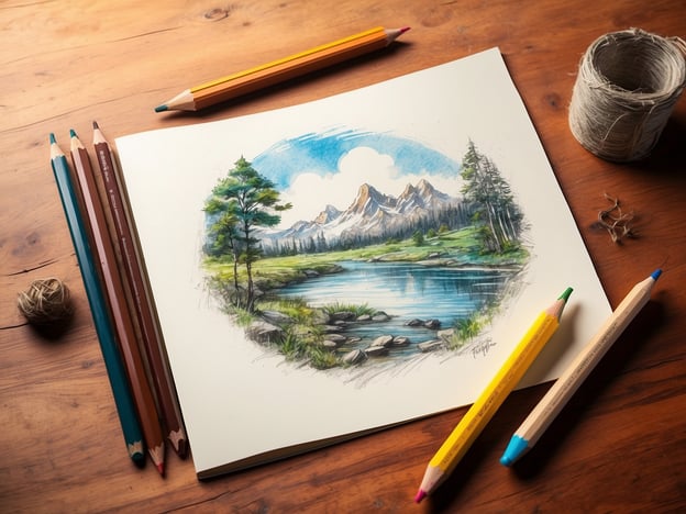 Auf dem Bild ist eine Zeichnung einer idyllischen Landschaft zu sehen, die Berge, einen See und Bäume darstellt. Diese Art von Kunstwerk kann eine wertvolle Rolle im Naturschutz spielen, da sie das Bewusstsein für die Schönheit der Natur fördert und Menschen dazu anregt, sich für ihren Schutz einzusetzen. 

Zudem unterstützt die Bildungsarbeit, die durch solche Darstellungen angeregt wird, die Auseinandersetzung mit ökologischen Themen. Workshops oder Kurse, die kreatives Zeichnen mit Umweltbildung kombinieren, können das Verständnis für den Schutz natürlicher Lebensräume und den Wert der Biodiversität fördern. Solche Initiativen helfen, das Wissen der Menschen über ihre Umwelt zu erweitern und nachhaltige Verhaltensweisen zu fördern.