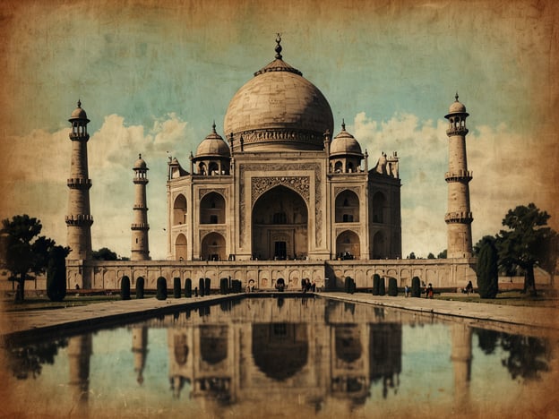 Auf dem Bild ist das Taj Mahal zu sehen, ein beeindruckendes Mausoleum in Indien, das für seine wunderschöne Architektur und romantische Geschichte bekannt ist. Erlebe die kulturellen Höhepunkte, indem du die kunstvollen Details und die harmonische Anlage des umliegenden Gartens bewunderst. Dieses Weltkulturerbe ist ein Symbol für Liebe und vermittelt eine einzigartige Atmosphäre, die Besucher aus der ganzen Welt anzieht.