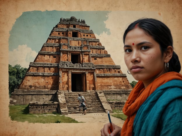 Auf dem Bild ist eine alte Pyramide zu sehen, die anscheinend die archäologischen Ruinen von Joya de Cerén in El Salvador darstellt. Diese Stätte, die als "Pompeji der Americas" bekannt ist, bietet faszinierende Einblicke in das Leben der Maya-Kultur. 

Touristisch gesehen zieht Joya de Cerén viele Besucher an, die sich für Geschichte und Archäologie interessieren. Die gut erhaltenen Überreste ermöglichen Bildungsreisen, die das Verständnis für alte Zivilisationen fördern. Die Szenerie könnte ideal für Experimente und Erkundungen sein, einschließlich Workshops, die das Erlernen über die Maya-Geschichte und die Landschaft der Region umfassen. 

Zusammengefasst spiegelt das Bild das kulturelle Erbe wider, das sowohl für den Tourismus als auch für Bildungszwecke von großer Bedeutung ist.