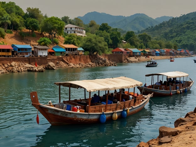 Auf dem Bild sind Boote auf einem ruhigen Wasserweg zu sehen, umgeben von einer malerischen Landschaft mit bewaldeten Hügeln und bunten Häusern am Ufer. 

Hier sind einige Reisetipps für den Golfo de Fonseca:

1. **Bootstouren**: Eine der besten Möglichkeiten, die Region zu erkunden, ist eine Bootstour. Dies ermöglicht dir, die kleinen Inseln wie El Tigre und Meanguera zu besuchen.

2. **Strände entdecken**: Genieße die schönen Strände wie Playa El Cuco, die ideales Wasser zum Schwimmen bieten und perfekt für einen entspannten Tag sind.

3. **Lokale Küche**: Probiere die frischen Meeresfrüchte in den Küstenrestaurants. Die lokale Küche ist köstlich und bietet viele exotische Gerichte.

4. **Natur erleben**: Mache Wanderungen in den umliegenden Hügeln und genieße die atemberaubenden Ausblicke auf das Meer und die Landschaft.

5. **Kulturelle Begegnungen**: Besuche kleine Dörfer und lerne das Leben der Einheimischen kennen. Oft kannst du Handwerkskunst und Traditionen erleben.

6. **Sonnenuntergänge**: Vergiss nicht, einen Sonnenuntergang am Meer zu genießen. Die Farben des Himmels über dem Wasser sind spektakulär.

Genieße deinen Besuch im Golfo de Fonseca!