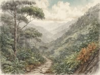 Entdecke die faszinierende Flora und Fauna, während du durch die mystischen Nebelwälder Panamas wanderst und atemberaubende Ausblicke auf die umliegenden Berge genießt.