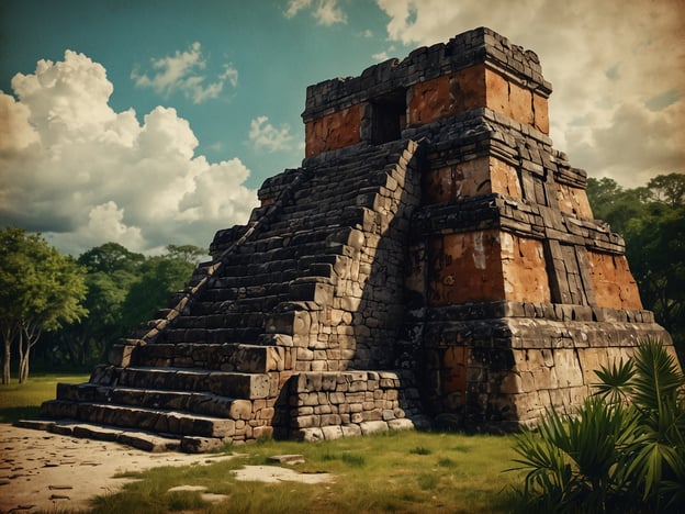 Auf dem Bild ist eine Mauer oder Pyramide aus der Maya-Zivilisation zu sehen, vermutlich ein Teil der archäologischen Stätte Iximché in Guatemala. Iximché liegt in der Nähe der Stadt Tecpán und war eine der letzten Hauptstädte der Maya vor der spanischen Eroberung. Die Stätte hat eine große Bedeutung für die Maya-Kultur und wird oft mit religiösen Zeremonien und wichtigen historischen Ereignissen in Verbindung gebracht. Iximché repräsentiert ein wichtiges Erbe der indigenen Völker in der Region und zieht viele Besucher und Forscher an, die sich für die Geschichte der Maya interessieren.