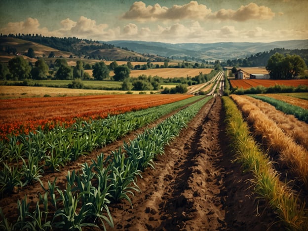 Auf dem Bild sind weitläufige Felder zu sehen, die in verschiedenen Reihen angelegt sind. Die besondere Lage von Almolongas, möglicherweise in einer fruchtbaren Region, spielt eine entscheidende Rolle für den Anbau von verschiedenem Gemüse und Getreide. 

Die Vielfalt der Anbaukulturen, wie sie auf dem Bild dargestellt ist, zeigt das Potenzial der Region, verschiedene Pflanzen in optimalen Bedingungen zu kultivieren. Das milde Klima, ausreichende Niederschläge und fruchtbare Böden tragen dazu bei, dass Almolongas für Landwirte attraktiv ist. Dies ermöglicht nicht nur eine hohe Erntequalität, sondern auch eine Diversifizierung der Anbauprodukte, was für die lokale Wirtschaft von großer Bedeutung ist.