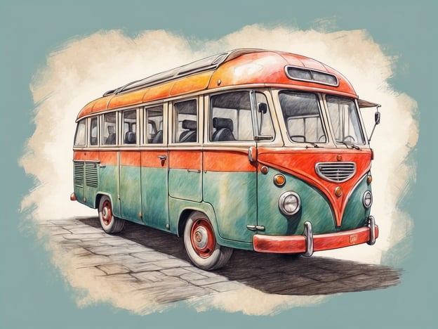 Auf dem Bild ist ein farbenfroher Bus zu sehen, der an nostalgische Zeiten erinnert. Ein solches Fahrzeug könnte bei Veranstaltungen wie Retro- oder Vintage-Festivals eingesetzt werden, wo Menschen die Atmosphäre vergangener Jahrzehnten erleben möchten. Außerdem wäre der Bus ideal für Roadtrips oder Ausflüge zu Musikfestivals, Lebensmittelmärkten oder Veranstaltung zu Oldtimer-Liebhabern. Er könnte auch als mobiler Verkaufsstand oder für Catering-Events genutzt werden.