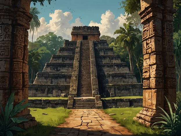 Auf dem Bild ist eine beeindruckende Pyramide zu sehen, umgeben von üppigem Grün und antiken Steinstrukturen, die an die Maya-Kultur erinnern. Diese Szenerie ähnelt den Ruinen von Santa Rosa de Copán in Honduras.

Hier sind einige Tipps für deinen Besuch in Santa Rosa de Copán:

1. **Frühe Ankunft**: Komm früh am Tag, um die Hitze zu vermeiden und die Ruinen in Ruhe zu erkunden.

2. **Führungen**: Nutze die Dienste von örtlichen Führern, die dir interessante Hintergründe und Geschichten über die Maya-Zivilisation vermitteln können.

3. **Wasser mitnehmen**: Halte dich hydratisiert, besonders bei den Erkundungstouren in der Hitze.

4. **Fotomöglichkeiten**: Achte auf die besten Fotospots, z.B. vor den berühmten Stelen und Tempeln.

5. **Respekt vor der Kultur**: Achte darauf, die Ruinen und die Umgebung respektvoll zu behandeln, um diesen historischen Ort zu bewahren.

Viel Spaß bei deinem Besuch!