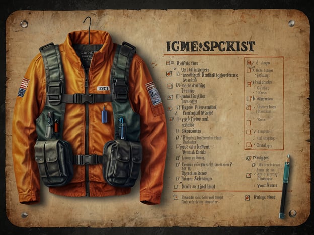 Auf dem Bild ist eine orangefarbene Jacke mit vielen Taschen und verschiedenen Utensilien zu sehen, die offenbar für eine spezielle Aktivität wie Rafting oder Outdoor-Abenteuer vorbereitet ist. Daneben gibt es eine Art Checkliste mit verschiedenen Gegenständen, die man für ein Rafting-Abenteuer benötigt.

Hier sind einige Tipps für deinen perfekten Rafting-Trip:

1. **Die richtige Ausrüstung**: Stelle sicher, dass du eine passende Schwimmweste, einen Helm und wetterfeste Kleidung dabei hast. Eine gute Jacke, wie die auf dem Bild, kann dabei sehr hilfreich sein.

2. **Sicherheit zuerst**: Überprüfe deine Ausrüstung auf Sicherheit und Funktionalität. Trage immer eine Schwimmweste und informiere dich über die Gewässer, in denen du fährst.

3. **Informiere dich über den Fluss**: Kenne die Strömungen, Hindernisse und Schwierigkeitsgrade des Flusses, den du befahren möchtest.

4. **Packliste erstellen**: Nutze eine Packliste (wie auf dem Bild), um sicherzustellen, dass du alles benötigte Equipment hast, einschließlich Snacks, Trinkwasser und Sonnenschutz.

5. **Teamarbeit**: Rafting macht mehr Spaß und ist sicherer in einer Gruppen. Stelle sicher, dass alle im Team die Sicherheitsanweisungen verstehen und wissen, was zu tun ist.

6. **Wetterbedingungen prüfen**: Achte auf die Wettervorhersage und passe deinen Trip entsprechend an. Vermeide Rafting bei starkem Regen oder Gewitter.

Mit diesen Tipps bist du gut vorbereitet für ein sicheres und aufregendes Rafting-Erlebnis!