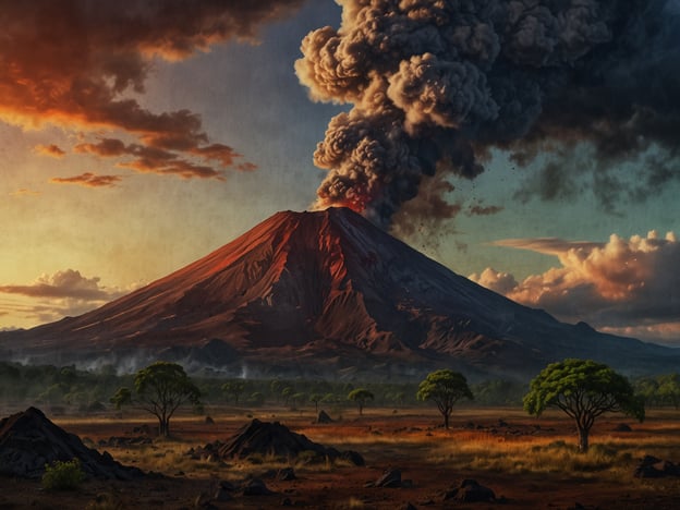 Auf dem Bild ist ein aktiver Vulkan zu sehen, der stark raucht und Lava spuckt, was auf einen Ausbruch hinweist. Dies erinnert an den Masaya-Vulkan in Nicaragua, der bekannt ist für seine aktive Lava-Teich und beeindruckenden Ausbrüche. 

Die Geologie des Masaya-Vulkans zeigt, dass er ein Schildvulkan ist, der sich aus vielen Lavaströmen und pyroklastischen Strömen gebildet hat. Historisch gesehen hat der Vulkan zahlreiche Ausbrüche erlebt, die bis in die präkolumbianische Zeit zurückreichen. Der Vulkan ist auch wichtig für die lokale Kultur und Mythologie und wird oft als „Tor zur Hölle“ bezeichnet, wobei die indigene Bevölkerung ihn als heilig ansah. 

Die kontinuierliche Aktivität des Vulkans macht ihn zu einem faszinierenden Ziel für Wissenschaftler und Touristen. Sein Einfluss auf die umliegende Landschaft und das Ökosystem ist ebenfalls signifikant, da die vulkanischen Böden sehr fruchtbar sind.