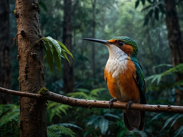 Auf dem Bild ist ein wunderschöner Vogel zu sehen, der auf einem Ast sitzt, umgeben von üppigem, grünem Wald. In einem Reservat könnte man zahlreiche Aktivitäten und Erlebnisse genießen, wie zum Beispiel:

1. **Vogelbeobachtungen**: Angesichts der Artenvielfalt kann man viele verschiedene Vogelarten in ihrem natürlichen Lebensraum beobachten und fotografieren.

2. **Wanderungen durch den Wald**: Es gibt zahlreiche Wanderwege, die durch malerische Landschaften führen und die Möglichkeit bieten, die Flora und Fauna hautnah zu erleben.

3. **Naturführungen**: Geführte Touren werden oft angeboten, wo Experten über die verschiedenen Pflanzen- und Tierarten informieren und deren Lebensräume erläutern.

4. **Forschung und Bildung**: Viele Reservate bieten Bildungsprogramme an, in denen man mehr über den Schutz der Natur und die Bedeutung der Biodiversität lernen kann.

5. **Entspannung und Meditation**: In der ruhigen Umgebung eines Reservats kann man die Natur genießen, meditieren oder einfach nur die Seele baumeln lassen. 

Ein Besuch in einem solch naturnahen Gebiet bietet eine hervorragende Gelegenheit, sich mit der Natur zu verbinden und die Schönheit unserer Umwelt zu schätzen.