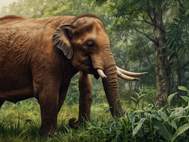 Auf dem Bild ist ein Elefant zu sehen, der in einer üppigen, grünen Umgebung steht. Dieses Tier spielt eine wichtige Rolle im Naturschutz und ist symbolisch für die Bedeutung von Artenvielfalt in unseren Ökosystemen. Elefanten tragen zur Pflege ihrer Lebensräume bei, indem sie Pflanzen fressen und somit die Vegetation regulieren, was anderen Arten zugutekommt. 

Nachhaltigkeit ist entscheidend, um solche majestätischen Tiere und ihre Lebensräume zu schützen. Der Schutz von Wäldern und die Bekämpfung von Wilderei sind wesentliche Maßnahmen, um die Lebensqualität sowohl der Elefanten als auch anderer Tierarten zu sichern. Indem wir uns für den Naturschutz einsetzen, tragen wir dazu bei, ein ökologisches Gleichgewicht zu erhalten und zukünftigen Generationen eine intakte Natur zu hinterlassen.