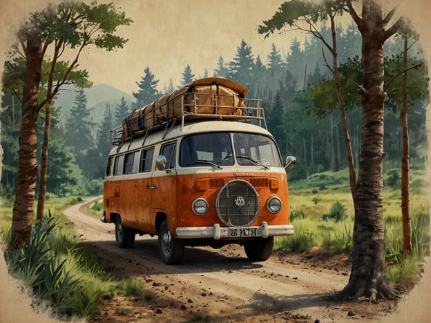 Auf dem Bild ist ein orangefarbenes Wohnmobil zu sehen, das auf einem schmalen Weg durch eine idyllische Landschaft fährt. Umgeben von hohen Bäumen und grünen Wiesen symbolisiert das Fahrzeug ein Gefühl von Freiheit und Abenteuer in der Natur. Solche Erlebnisse sind wichtig für das Bewusstsein um die Nachhaltigkeit und den Schutz der Natur, da sie Menschen ermutigen, die Schönheit der Umwelt zu schätzen und Verantwortung für ihren Erhalt zu übernehmen. Das Reisen in der Natur fördert auch den Respekt vor den Ökosystemen und die Achtsamkeit im Umgang mit unseren natürlichen Ressourcen.