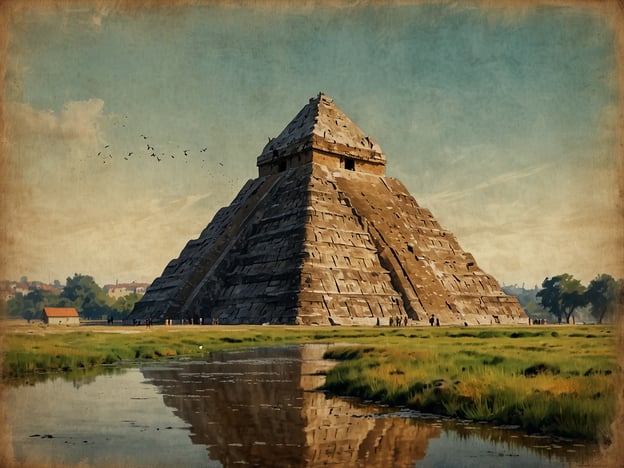 Auf dem Bild ist eine große Pyramide zu sehen, umgeben von einer natürlichen Landschaft mit Wasser und Wiesen. Diese Art von Monument könnte mit dem UNESCO-Welterbe in Verbindung stehen, da viele Pyramiden weltweit als wichtige kulturelle Erbe-Stätten gelten. Der Schutz und Erhalt solcher Stätten ist entscheidend, um die Geschichte und das kulturelle Erbe kommender Generationen zu bewahren. Die UNESCO setzt sich aktiv für den Schutz solcher Bauwerke ein, um ihre Integrität und Geschichte zu sichern.