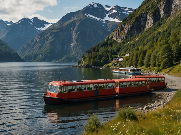 Auf dem Bild ist ein malerischer Fjord zu sehen, umgeben von majestätischen Bergen und einer ruhigen Wasseroberfläche. Es sind mehrere Boote zu sehen, darunter ein rotes Boot, das an einem Steg liegt. Diese Kulisse eignet sich hervorragend für einen Besuch in einem Fjordgebiet.

Für den perfekten Fjord-Besuch empfehle ich:

1. **Die beste Reisezeit**: Frühling oder Sommer sind ideal, da das Wetter mild ist und die Landschaft in voller Blüte steht.

2. **Aktivitäten**: Nutzen Sie die Möglichkeit zum Wandern in den Bergen oder machen Sie eine Bootstour, um die spektakulären Landschaften vom Wasser aus zu erleben.

3. **Unterkunft**: Suchen Sie nach Fjord-Hotels oder gemütlichen Ferienhäusern, die oft einen direkten Blick auf das Wasser bieten.

4. **Essen**: Probieren Sie lokale Spezialitäten wie frischen Fisch und Meeresfrüchte in einem der Restaurants in der Umgebung.

5. **Transport**: Planen Sie Ihre Anreise gut, da viele Fjorde nur schwer zugänglich sind. Eine Anreise mit dem Auto oder die Nutzung öffentlicher Verkehrsmittel wie Fähren kann sehr lohnenswert sein.

6. **Naturschutz**: Achten Sie darauf, die Natur zu respektieren und keine Abfälle zu hinterlassen, damit die Schönheit der Fjorde auch für zukünftige Generationen erhalten bleibt.

Genießen Sie Ihren Besuch!