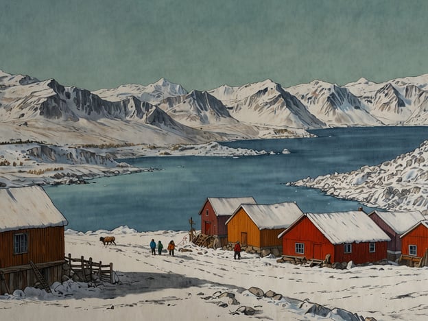 Auf dem Bild ist eine winterliche Landschaft zu sehen, die vermutlich eine ruhige Küstenregion mit roten Holzhäusern und schneebedeckten Bergen darstellt. Diese Art von Umgebung könnte gut zu den kulturellen Entdeckungen in Tromsø passen, einer Stadt in Norwegen, die bekannt ist für ihre atemberaubende Natur und ihre reiche Kultur. 

In Tromsø kann man die samische Kultur kennenlernen, die sich durch ihre Traditionen und Kunst hervorhebt. Außerdem bietet die Stadt eine beeindruckende nordische Landschaft sowie Aktivitäten wie Hundeschlittenfahrten und die Beobachtung des Nordlichts. Diese Kombination aus beeindruckender Natur und kulturellen Erlebnissen zieht viele Besucher an.