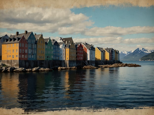 Auf dem Bild sind bunt bemalte Häuser zu sehen, die entlang einer Wasserfront stehen. Diese Gebäude sind typisches Merkmal von Ålesund, einer malerischen Stadt in Norwegen. 

**Praktische Tipps für deinen Besuch in Ålesund:**

1. **Spaziergang durch die Stadt:** Erkunde die historische Architektur und die bunten Häuser im Jugendstil, die das Stadtbild prägen.

2. **Fjellstua-Aussichtspunkt:** Besteige den Hügel Fjellstua, um eine spektakuläre Aussicht auf die Stadt und die umliegenden Fjorde zu genießen.

3. **Aquarium und Naturerlebnisse:** Besuche das Atlantikpark-Aquarium, um mehr über die Meeresfauna der Region zu erfahren.

4. **Bootstouren:** Nutze die Gelegenheit, an einer Bootstour teilzunehmen, um die beeindruckende Küstenlandschaft und die umliegenden Inseln zu erkunden.

5. **Lokale Küche:** Probiere die regionalen Spezialitäten, wie frische Meeresfrüchte in einem der vielen Restaurants.

6. **Wanderungen:** Informiere dich über die zahlreichen Wanderwege in der Umgebung, die dir einen einzigartigen Blick auf die Natur bieten.

Viel Spaß in Ålesund!