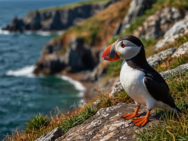 Auf dem Bild ist ein Papageitaucher zu sehen, der an der Küste einer rauen Insel steht. Auf der Runde Insel gibt es viele Möglichkeiten, die Natur zu entdecken und aktiv zu sein. Besucher können:

1. **Vogelbeobachtung**: Die Insel ist bekannt für ihre vielfältige Vogelpopulation, einschließlich Papageitaucher. Es ist ein großartiger Ort, um die verschiedenen Arten zu beobachten und zu fotografieren.

2. **Wanderungen**: Es gibt zahlreiche Wanderwege entlang der Küste, wo man die beeindruckenden Klippen und die Schönheit des Meeres genießen kann.

3. **Bootstouren**: Eine Bootstour rund um die Insel bietet die Gelegenheit, die Tierwelt aus nächster Nähe zu erleben, einschließlich Seehunde und verschiedene Meeresvögel.

4. **Erkunden von Stränden**: Die Strände sind ideal zum Entspannen, Schwimmen oder Picknicken mit Blick auf das Meer und die umliegenden Landschaften.

5. **Fischerei**: Für die Abenteuerlustigen gibt es Möglichkeiten, angeln zu gehen und vielleicht sogar frischen Fisch für das Abendessen zu fangen.

Diese Erlebnisse machen die Runde Insel zu einem faszinierenden Ziel für Naturliebhaber und aktive Reisende.