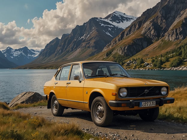 Auf dem Bild ist ein gelbes Auto, das an einem malerischen Ort in der Natur geparkt ist, mit Bergen und einem klaren Gewässer im Hintergrund. 

### Anreise:
1. **Auto oder Mietwagen**: Da das Auto auf dem Bild zeigt, könnte eine Anreise mit dem eigenen Wagen oder einem Mietwagen die beste Option sein, besonders in abgelegenen Gebieten.
2. **Navigation**: Stellen Sie sicher, dass Sie ein GPS-Gerät oder eine Karten-App nutzen, um sich durch die ländlichen Gegenden zu navigieren.

### Praktische Tipps:
1. **Tanken**: Achten Sie darauf, dass der Tank voll ist, da Tankstellen in der Nähe von solchen Naturgebieten rar sein können.
2. **Wetter**: Überprüfen Sie die Wettervorhersage, da die Bedingungen in bergigen Regionen schnell wechseln können.
3. **Ausrüstung**: Packen Sie bequeme Kleidung und festes Schuhwerk ein, um die Umgebung zu erkunden.
4. **Essen und Trinken**: Nehmen Sie Snacks und ausreichend Wasser mit, wenn Sie länger dort bleiben möchten.

Genießen Sie die atemberaubende Landschaft und die Ruhe der Natur!