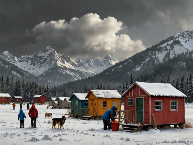 Auf dem Bild sind einige Personen zu sehen, die durch eine schneebedeckte Landschaft spazieren, umgeben von bunten Holzhäusern und majestätischen Bergen im Hintergrund. Es scheint eine winterliche Umgebung zu sein, in der auch Hunde unterwegs sind.

### Praktische Tipps für Deinen Besuch in Narvik:

1. **Kleidung**: Ziehe dich warm an! Schichten sind ideal, um flexibel auf die wechselnden Temperaturen zu reagieren. Eine gute Winterjacke, Thermounterwäsche und wasserdichte Schuhe sind ein Muss.

2. **Aktivitäten**: Nutze die Möglichkeiten für Wintersport wie Skifahren, Snowboarden oder Schlittenfahren. Narvik ist bekannt für seine Skiresorts.

3. **Natur erleben**: Der Besuch der umliegenden Berge für Wanderungen oder einfach zum Genießen der Aussicht ist sehr empfehlenswert. Achte darauf, dass die Wege sicher sind.

4. **Öffentliche Verkehrsanbindung**: Informiere dich über die Busverbindungen, die Zugang zu den Hauptattraktionen in und um Narvik bieten.

5. **Essen und Trinken**: Probiere lokale Gerichte in einem der Restaurants und genieße eine heiße Schokolade nach einem kalten Tag im Freien.

6. **Tageslicht nutzen**: Im Winter gibt es in Norwegen weniger Tageslicht, plane deine Aktivitäten am besten für die helleren Stunden des Tages.

Mit diesen Tipps wirst du deinen Besuch in Narvik genießen können!