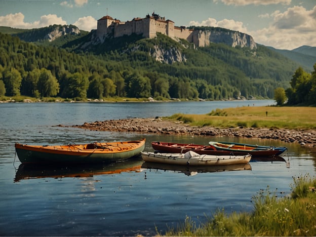 Auf dem Bild sind Kanus oder Kajaks auf einem ruhigen Gewässer zu sehen, umgeben von einer schönen Landschaft mit Bergen und Wäldern im Hintergrund. In und um Trondheim gibt es viele Aktivitäten, die man in einer ähnlichen Umgebung genießen kann.

Man kann zum Beispiel Kajak fahren oder Kanu fahren auf dem Trondheimfjord oder den nahegelegenen Seen. Es gibt auch Wanderwege in der Umgebung, die herrliche Ausblicke bieten, wie den Bymarka oder die Berge rund um Trondheim. Außerdem kann man Bootstouren unternehmen, um die malerische Küstenlinie und die Natur zu erkunden. Ein weiterer Vorschlag ist, ein Picknick in der Natur zu machen oder an einem der vielen Strände zu entspannen, die sich in der Nähe von Trondheim befinden.