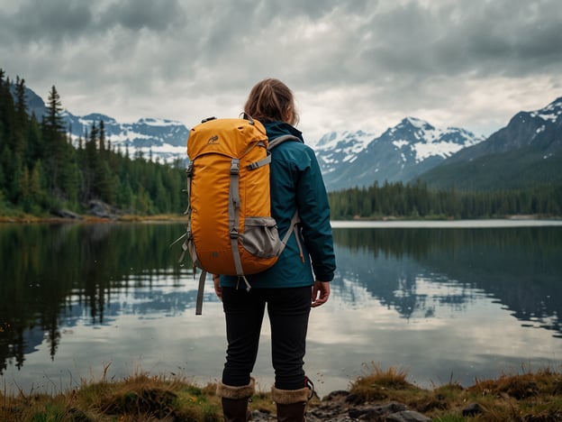 Auf dem Bild ist eine Frau zu sehen, die vor einem malerischen See steht, umgeben von Bergen und Wäldern. Sie trägt einen Rucksack und ist in Outdoor-Kleidung gekleidet, was darauf hindeutet, dass sie unterwegs ist, möglicherweise beim Wandern oder Erkunden der Natur.

Hier sind einige Tipps für einen Besuch im Dovrefjell-Sunndalsfjella Nationalpark:

1. **Wanderwege**: Informiere dich über die verschiedenen Wanderwege im Park. Es gibt Routen für Anfänger sowie anspruchsvollere Strecken für erfahrene Wanderer.

2. **Ausrüstung**: Gute Wanderschuhe sind ein Muss. Nimm auch wetterfeste Kleidung und genügend Wasser mit.

3. **Wildtiere**: Halte Ausschau nach Wildtieren, wie den berühmten Moschusochsen. Sei ruhig und respektvoll, um die Tiere nicht zu stören.

4. **Karten und Navigation**: Stelle sicher, dass du eine aktuelle Karte des Parks hast oder eine GPS-App nutzt, um dich im Gelände zurechtzufinden.

5. **Camping**: Wenn du im Park campen möchtest, informiere dich im Voraus über die Campingplätze und eventuelle Reservierungen.

6. **Sicherheit**: Informiere jemanden über deine Pläne, insbesondere wenn du alleine wanderst. Achte auf das Wetter und sei auf Änderungen vorbereitet.

7. **Müllentsorgung**: Hinterlasse keinen Müll und respektiere die Natur, um die Schönheit des Parks für zukünftige Besucher zu bewahren. 

Viel Spaß beim Erkunden!