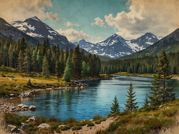 Auf dem Bild sind beeindruckende Berge, dichte Wälder und ein ruhiger Fluss zu sehen. Diese Szenerie erinnert an die Naturerlebnisse im Setesdal in Norwegen, wo man majestätische Berglandschaften, klare Seen und üppige Wälder findet. In dieser Region kann man Wanderungen unternehmen, die frische Luft genießen und die Schönheit der unberührten Natur erleben. Der Fluss, der sanft durch die Landschaft fließt, könnte ein hervorragender Ort für Angeln oder einfach zum Entspannen sein. Die Kombination aus Bergen und Wasser schafft eine friedliche und inspirierende Atmosphäre, ideal für Naturfreunde.