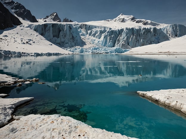 Das Bild zeigt einen Gletscher, der in einen klaren, blauen See mündet. Die Auswirkungen des Klimawandels auf die Gletscher sind in solch einer Szene deutlich zu erkennen. 

Mit steigenden Temperaturen schmelzen die Gletscher schneller, was zu einem Rückgang ihrer Masse führt. Dies kann den Meeresspiegel anheben und extreme Wetterbedingungen verstärken. Davon betroffen sind nicht nur die Gletscher selbst, sondern auch die Ökosysteme, die von ihnen abhängig sind. Zudem verändert sich die Wasserverfügbarkeit in Regionen, die auf Schmelzwasser angewiesen sind. Der Gletscher in diesem Bild könnte ein Beispiel für die dramatischen Veränderungen sein, die durch den Klimawandel hervorgerufen werden.