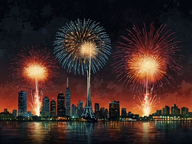 Auf dem Bild sind beeindruckende Feuerwerke über einer Skyline zu sehen, was typisch für Silvesterfeiern in großen Metropolen ist. Städte wie New York, Sydney oder Paris sind bekannt für ihre spektakulären Feuerwerke und ausgedehnten Feiern am Jahreswechsel. Solche Städtetrips sind eine großartige Möglichkeit, die festliche Atmosphäre zu erleben, mit Menschen aus aller Welt zu feiern und das neue Jahr mit einem spektakulären Anblick zu begrüßen. Dabei verbinden sich die Lichter der Feuerwerke mit den architektonischen Meisterwerken der Städte, was ein unvergessliches Erlebnis schafft.