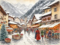 Erlebe die festliche Stimmung in den bezaubernden Alpen, wo traditionelle Weihnachtsmärkte und winterliche Bräuche auf dich warten!