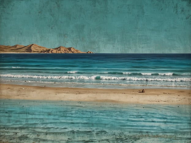 Auf dem Bild sind die türkisblauen Strände und ihre Magie sichtbar. Das Wasser schimmert in verschiedenen Blautönen und die sanften Wellen brechen sanft am Strand. Die Dünen im Hintergrund verleihen der Szene einen malerischen Charakter, während der weitläufige Sandstrand zum Verweilen und Entspannen einlädt. Es ist ein Ort, an dem man die Schönheit der Natur und die Ruhe des Meeres genießen kann.