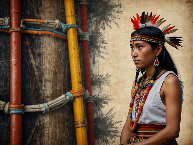 Auf dem Bild ist eine Person zu sehen, die traditionelle Bekleidung und Schmuck trägt, was auf die kulturellen Praktiken und Identität indigener Völker hindeutet. Ihr Kleidungsstil und die verwendeten Accessoires, wie der Kopfschmuck mit Federn und die bunten Perlen, spiegeln die reiche Kultur und Geschichte wider, die oft mit Zeremonien, Festen und dem täglichen Leben verbunden sind.

Kulturelle Begegnungen mit indigenen Völkern sind wichtig, um deren Traditionen, Wertvorstellungen und Wissenssysteme zu respektieren und zu verstehen. Diese Begegnungen können den interkulturellen Dialog fördern und dazu beitragen, dass indigene Perspektiven in globalen Kontexten gewürdigt werden. Die Darstellung von indigenen Kulturen in Bildern kann sowohl ein Nutzen als auch eine Herausforderung darstellen, da es entscheidend ist, authentische Darstellungen zu fördern und Stereotypen zu vermeiden.