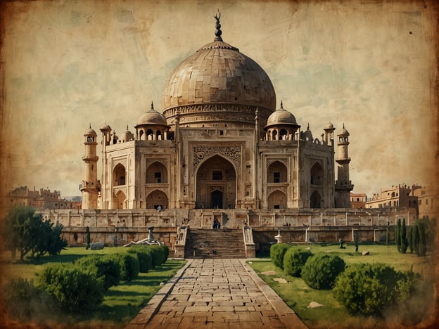 Auf dem Bild ist ein historisches Gebäude mit einer großen Kuppel und eleganten Türmchen zu sehen. Es handelt sich wahrscheinlich um das Taj Mahal, das in Indien liegt. Das Taj Mahal ist eine UNESCO-Welterbestätte und gilt als eines der schönsten Beispiele islamischer Architektur. Es wurde im 17. Jahrhundert erbaut und ist ein Mausoleum, das von Shah Jahan für seine verstorbene Frau Mumtaz Mahal errichtet wurde. Heute zieht es Millionen von Touristen an und steht unter dem Schutz der UNESCO, um seine kulturelle und historische Bedeutung zu bewahren.