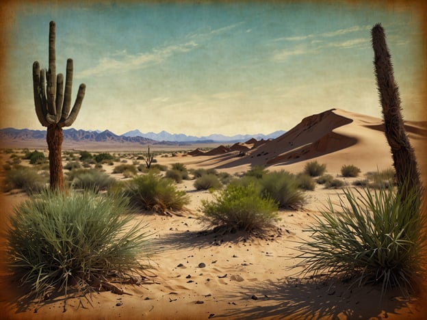 Auf dem Bild sind typische Elemente der Lomas de Arena zu sehen, eine Landschaft, die von Sanddünen und trockenen Gebieten geprägt ist. Man erkennt verschiedene Pflanzenarten, darunter hohe Kakteen, die sich gut an die trockenen Bedingungen angepasst haben. 

Die Flora umfasst oft xerophile Pflanzen, die Wasser speichern können, sowie Sträucher und Gräser, die in den sandigen Böden wachsen. Diese Pflanzen spielen eine wichtige Rolle im Ökosystem, da sie den Boden stabilisieren und Lebensraum für diverse Tiere bieten. In der Fauna der Lomas de Arena finden sich häufig kleine Säugetiere, Reptilien und verschiedene Vogelarten, die alle an die Herausforderungen dieser Umgebung angepasst sind.