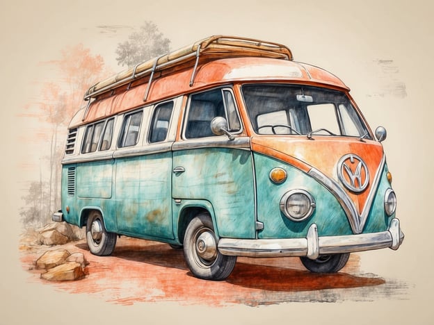 Auf dem Bild ist ein nostalgischer VW-Bus zu sehen, der oft mit Reisen und Abenteuer assoziiert wird. Dieser Bus könnte als Symbol für nachhaltige Mobilität und Umweltbewusstsein dienen. 

Er steht für das Konzept, die Natur zu erkunden und gleichzeitig umweltfreundlich unterwegs zu sein. Mit einem Fokus auf das Reisen in der Natur lädt ein solcher Bus dazu ein, nachhaltige Reisen zu fördern, die weniger CO2-Emissionen verursachen. 

Darüber hinaus könnte er durch seinen klassischen Charme und die Möglichkeit zur Umnutzung auch als Beispiel für Recycling und die Wertschätzung von langlebigen Gütern dienen, was im Sinne des Umweltschutzes steht.