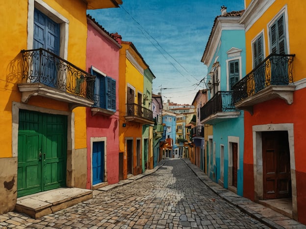 Auf dem Bild ist eine malerische Straße mit bunten Häusern zu sehen, die typisch für das historische Zentrum von Salvador da Bahia sind. Die lebhaften Farben der Fassaden, wie Gelb, Blau, Rosa und Grün, spiegeln die kulturelle Vielfalt und das Erbe der Stadt wider. In Salvador gibt es viele Sehenswürdigkeiten, die man erkunden kann, darunter das Pelourinho-Viertel mit seinen kolonialen Gebäuden, das Elevador Lacerda, der Mercado Modelo und zahlreiche Kirchen wie die Igreja de São Francisco. Die charmanten Gassen laden dazu ein, die Geschichte und die lebendigen Traditionen der Stadt zu entdecken.