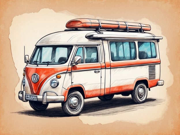 Auf dem Bild ist ein klassischer Volkswagen-Bus zu sehen, der in einem rot-weißen Design gehalten ist. Er könnte für spannende Familienausflüge oder Reisen in die Natur genutzt werden. 

Aktivitäten für Groß und Klein könnten sein:

1. **Picknick im Park**: Leckeres Essen einpacken und im Freien genießen.
2. **Campingausflug**: Ein Wochenende in der Natur verbringen, vielleicht mit Zelten und Lagerfeuer.
3. **Roadtrip**: Eine schöne Route planen und verschiedene Orte entdecken.
4. **Kreatives Basteln**: Aus Karton oder Papier eigene kleine VW-Busse basteln.
5. **Spiele im Freien**: Ballspiele oder Schnitzeljagd organisieren.

Diese Aktivitäten bringen Familie und Freunde zusammen und sorgen für Spaß für alle Altersgruppen!