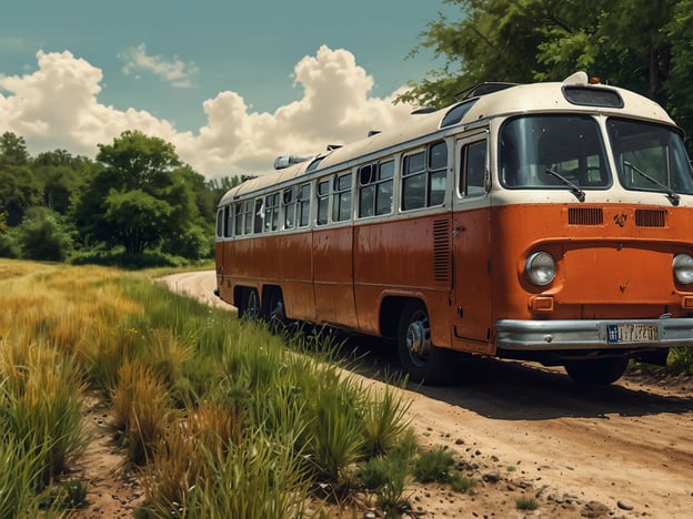 Auf dem Bild ist ein alter orangefarbener Bus zu sehen, der an einem Weg in einer ländlichen Umgebung parkt. Diese Szene könnte symbolisch für nachhaltige Reisen und Umweltschutz in der Region stehen. Solche historischen Fahrzeuge können oft in Öko-Projekten eingesetzt werden, um Touristen zu umweltfreundlichen Sehenswürdigkeiten zu bringen und so das Bewusstsein für die Natur und die lokale Kultur zu fördern. 

Der Erhalt solcher Fahrzeuge kann auch zur Reduzierung von Emissionen beitragen, wenn sie renoviert und umweltfreundlich betrieben werden. Zudem könnte die Umgebung, mit ihrer üppigen Vegetation und den grünen Feldern, ein Beispiel für erfolgreiche Naturschutzmaßnahmen darstellen, die die lokale Biodiversität unterstützen und den Schutz der Landschaft fördern.