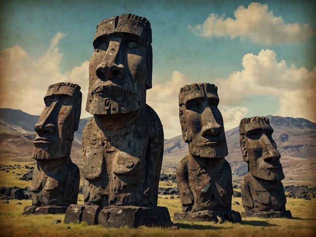 Auf dem Bild sind mehrere Moai-Statuen zu sehen, die charakteristisch für die Rapa Nui-Kultur auf der Osterinsel sind. Diese monumentalen Steinfiguren, die aus vulkanischem Tuff gehauen wurden, haben eine bedeutende Rolle in der sozialen und spirituellen Welt der Rapa Nui gespielt. 

Die Moai repräsentieren oft verstorbene Vorfahren und stehen symbolisch für den Schutz und die Führung der Gemeinschaft. Ihre Ausrichtung, häufig mit dem Blick aufs Landesinnere, soll die Bewohner vor Feinden schützen und ihnen Wohlstand bringen. Sie sind auch Ausdruck des sozialen Status und der Macht der Familien, die sie in Auftrag gaben. 

Die Errichtung und Pflege der Moai war eng mit dem Glaubenssystem der Rapa Nui verbunden, das auch den Ahnendienst umfasste. Durch ihre beeindruckende Größe und das kunstvolle Design haben die Moai nicht nur religiöse Bedeutung, sondern sind auch ein wichtiges kulturelles Erbe, das heute weltweit Anerkennung findet.