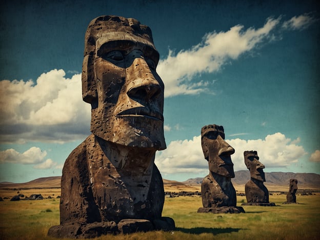 Auf dem Bild sind die berühmten Moai-Statuen der Osterinsel zu sehen. Diese monumentalen Steinskulpturen, die von den Rapa-Nui, den Ureinwohnern der Insel, erschaffen wurden, haben eine tiefe kulturelle Bedeutung. 

Laut den Mythen der Rapa-Nui repräsentieren die Moai die Ahnen, die über das Wohl der Gemeinschaft wachen. Es wird gesagt, dass die Statuen mit Hilfe von Magie und außergewöhnlichem Können auf die Insel transportiert wurden. Sie wurden häufig auf Ahu, den zeremoniellen Plattformen, errichtet und symbolisieren Macht und Autorität.

Eine interessante Legende besagt, dass die Moai zum Himmel blicken, um ihren Schöpfer, den Gott Makemake, um Unterstützung zu bitten. Die Statuen sind nicht nur künstlerische Meisterwerke, sondern auch Zeugen einer komplexen Geschichte über Glauben, Macht und den Umgang mit Ressourcen auf der isolierten Osterinsel.