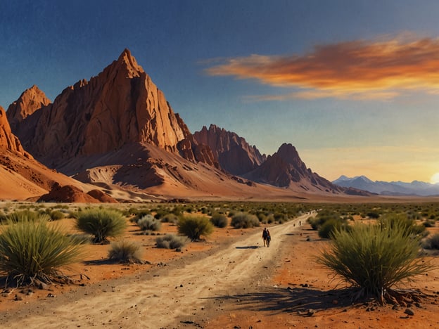 Auf dem Bild ist eine malerische Wüstenlandschaft mit beeindruckenden Felsen und Bergen zu sehen, die typische Merkmale der Umgebung von Calama in Chile aufweisen. In dieser Region gibt es viele Aktivitäten und Erlebnisse, die man genießen kann:

1. **Wanderungen**: Die Umgebung bietet zahlreiche Wanderwege, die durch die atemberaubenden Felsformationen und die beeindruckende Natur führen.

2. **Sternenhimmel beobachten**: Aufgrund der geringen Lichtverschmutzung ist die Region ideal, um einen klaren, unvergesslichen Blick auf den Nachthimmel zu genießen.

3. **Besuch der Atacama-Wüste**: Calama ist ein guter Ausgangspunkt für Erkundungen der Atacama-Wüste, bekannt für ihre extreme Trockenheit und die faszinierenden Landschaften.

4. **Kultur erleben**: Die Nähe zu pueblos wie San Pedro de Atacama ermöglicht es, die lokale Kultur und Geschichte kennenzulernen.

5. **Fototouren**: Die beeindruckenden Landschaften sind ideal für Fotografen, die die natürlichen Schönheiten der Wüste festhalten möchten.

Diese Erlebnisse machen einen Aufenthalt in und um Calama einzigartig und unvergesslich.