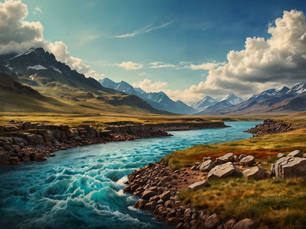 Auf dem Bild ist eine malerische Landschaft mit einem Fluss und umgebenden Bergen zu sehen. Das Besondere an den heißen Quellen in solchen Regionen ist, dass sie oft durch geothermische Aktivitäten entstehen und eine einzigartige Flora und Fauna unterstützen. Sie sind bekannt für ihre heilenden Eigenschaften und ziehen viele Besucher an, die Entspannung und Wellness suchen. Zudem können diese Quellen spektakuläre Landschaften hervorbringen, die von Dampf und mineralreichen Ablagerungen geprägt sind.