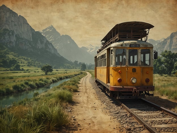 Auf dem Bild ist eine alte Straßenbahn oder ein Triebwagen in einer malerischen Landschaft zu sehen, umgeben von Bergen und Grünflächen. Dieses Szenario symbolisiert den umweltfreundlichen Aspekt des nachhaltigen Tourismus. 

Durch die Verwendung von öffentlichen Verkehrsmitteln wie dieser Bahn wird der CO2-Ausstoß verringert, was wichtig für den Schutz der Natur ist. Nachhaltiger Tourismus fördert den Erhalt von Landschaften und Ökosystemen, indem er umweltbewusste Reisemöglichkeiten schafft. Solche Transportmittel ermöglichen es Touristen, die Schönheit der Natur zu erleben, ohne diese zu schädigen, und sensibilisieren für den Umweltschutz.