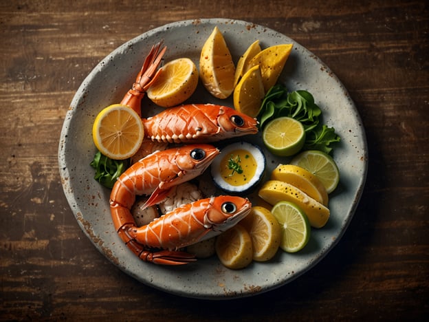 Auf dem Bild ist ein köstliches Gericht mit frischen Garnelen zu sehen, die auf einem Teller angerichtet sind. Die Garnelen sind akzentuiert mit Zitrusscheiben wie Zitronen und Limetten, die den Geschmack perfekt ergänzen. 

In Guayaquil sind Meeresfrüchte eine kulinarische Stütze, und Gerichte wie „Ceviche de camarones“ (Garnelen-Ceviche) oder „encebollado“ (ein Fischgericht) sind sehr beliebt. Die Kombination aus frischen Zutaten und Zitrusfrüchten spiegelt die lokale Küche wider, die reich an Aromen und besonderen Geschmackserlebnissen ist.