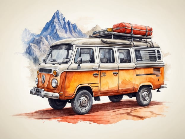 Auf dem Bild ist ein orangefarbener VW-Bus zu sehen, der bereit für Abenteuer in den Bergen ist. Besucher könnten Aktivitäten wie Camping, Mountainbiking oder Wandern in der umliegenden Natur genießen. 

Es gibt auch Möglichkeiten für unvergessliche Roadtrips, bei denen man verschiedene Landschaften erkunden kann. Zudem könnten Touren angeboten werden, um lokalische Sehenswürdigkeiten zu entdecken, während man den Charme des VW-Busses in vollen Zügen auskostet. Ein Picknick neben dem Fahrzeug könnte ebenfalls eine schöne Option sein, um die Landschaft zu genießen.