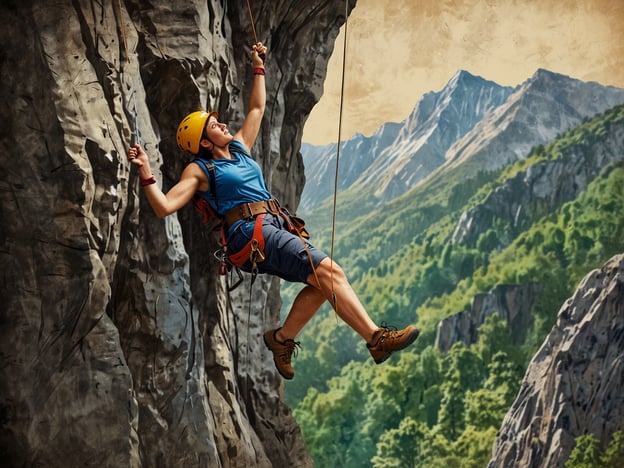 Auf dem Bild ist eine Person zu sehen, die am Felsen klettert. Diese Aktivität spricht Abenteuerlustige an und eignet sich hervorragend für Outdoor-Enthusiasten. Klettern fördert nicht nur die körperliche Fitness, sondern bietet auch Nervenkitzel und die Möglichkeit, atemberaubende Landschaften zu genießen. Neben Klettern könnten auch Aktivitäten wie Bergwandern, Ziplining oder Canyoning spannende Alternativen für Abenteuerlustige sein.