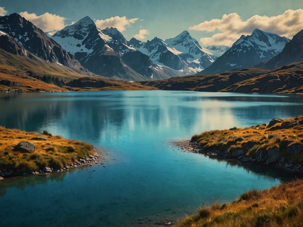 Auf dem Bild sind die faszinierenden Seen des Cajas Nationalparks zu sehen. Die Szenerie präsentiert einen ruhigen, glitzernden See, umgeben von majestätischen Bergen und grünen Wiesen. Die klaren Wasser spiegeln die beeindruckende Berglandschaft wider und schaffen eine idyllische und friedliche Atmosphäre, die typisch für diesen einzigartigen Ort in Ecuador ist. Die Kombination aus Wasser, Bergen und Himmel vermittelt ein Gefühl von natürlicher Schönheit und Ruhe.