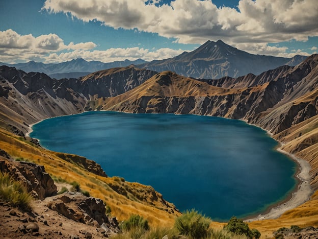 Auf dem Bild ist der Quillotoa-Kratersee in Ecuador zu sehen, umgeben von majestätischen Bergen und einer beeindruckenden Landschaft. Der See ist bekannt für seine strahlend blaue Farbe und die steilen Klippen, die ihn umgeben. 

Die besten Etappen des Quilotoa Loop sind oft:

1. **Zug des Marktes in Saquisilí**: Ein farbenfroher Markt, ideal zum Einkaufen von Handwerk und lokalen Produkten.
2. **Isinlivi**: Ein malerisches Dorf, perfekt für Spaziergänge und Übernachtungen in einfachen Hostels.
3. **Chugchilán**: Bietet atemberaubende Ausblicke und Wandermöglichkeiten zu herrlichen Aussichtspunkten.
4. **Quilotoa**: Der Höhepunkt des Loop, wo man die beeindruckende Kraterlandschaft und den klaren See genießen kann.

Die Kombination aus Natur und Kultur macht diesen Ort besonders reizvoll.