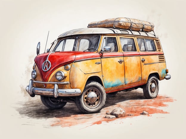 Auf dem Bild ist ein nostalgischer Volkswagen Bus (VW Bus) zu sehen, der in gelb und rot lackiert ist. Auf dem Dach sind Gepäckrollen verstaut, was darauf hindeutet, dass er für eine Reise oder einen Ausflug genutzt werden könnte. 

In Bezug auf die Sicherheit im Kletterwald ist es wichtig, stets auf die richtige Ausrüstung und die Einweisung durch Fachpersonal zu achten, um Verletzungen zu vermeiden und ein sicheres Erlebnis zu garantieren. Das gleiche gilt auch beim Reisen: Man sollte immer sicherstellen, dass das Fahrzeug in gutem Zustand ist und alle Sicherheitsvorkehrungen getroffen wurden.