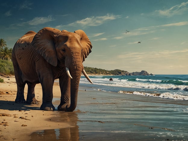 Auf dem Bild ist ein Elefant zu sehen, der am Strand entlanggeht. 

Wenn du den Machalilla Nationalpark besuchen möchtest, hier einige Tipps:

1. **Frühzeitige Planung**: Plane deinen Besuch im Voraus, um die besten Wanderwege und Aktivitäten auszuwählen.

2. **Ortskundige Führer**: Schließe dich einer geführten Tour an, um die Tierwelt besser kennenzulernen.

3. **Ausrüstung**: Bring bequeme Wanderschuhe, Sonnencreme und genügend Wasser mit.

4. **Respektiere die Umwelt**: Halte Abstand zu den Tieren und nimm deinen Müll wieder mit.

5. **Beobachtung der Tierwelt**: Sei geduldig beim Beobachten von Vögeln und anderen Tieren, besonders in der Früh.

6. **Kultur erleben**: Besuche lokale Dörfer, um die Kultur und Traditionen der Region kennenzulernen.

Viel Spaß beim Entdecken des Parks!