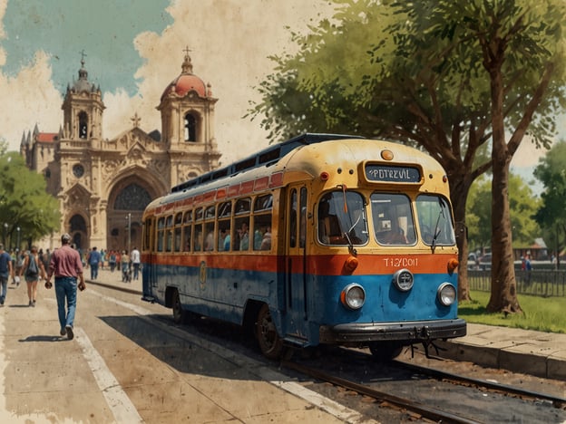 Auf dem Bild ist eine alte Straßenbahn zu sehen, die vor einer beeindruckenden, historischen Kirche steht. Es scheinen viele Menschen in der Umgebung zu sein, die die Architektur bewundern und die Atmosphäre genießen.

### Anreise:
Für den Besuch dieses Bereichs empfiehlt es sich, öffentliche Verkehrsmittel wie Straßenbahnen oder Busse zu nutzen, um die Umgebung bequem zu erkunden. Informieren Sie sich vorher über die Fahrpläne und Routen, um Wartezeiten zu minimieren. Alternativ können Sie auch einen Mietwagen in Betracht ziehen, um mehr Flexibilität zu haben.

### Praktische Tipps für Besucher:
1. **Öffnungszeiten der Kirche**: Überprüfen Sie die Öffnungszeiten, um sicherzustellen, dass Sie die Kirche besichtigen können.
2. **Führungen**: Nutzen Sie geführte Touren, um mehr über die Geschichte der Kirche und der Region zu erfahren.
3. **Sicherheit**: Achten Sie auf Ihre Wertsachen, besonders in belebten Bereichen.
4. **Fotomöglichkeiten**: Suchen Sie nach verschiedenen Perspektiven, um die Architektur der Kirche und die Straßenbahn im Bild festzuhalten.
5. **Essen und Trinken**: Erkunden Sie lokale Cafés oder Restaurants in der Nähe für eine kurze Pause und genießen Sie die regionale Küche.